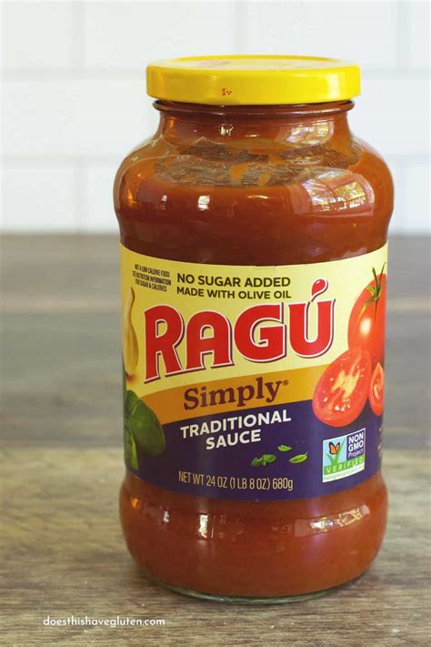 Is Ragu spaghetti sauce gluten free